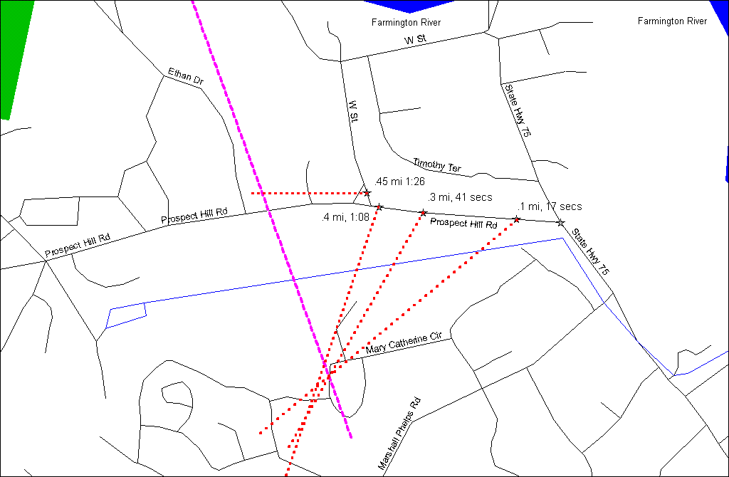 Map 1 - Triangulated Track and First Phase Observation Locations