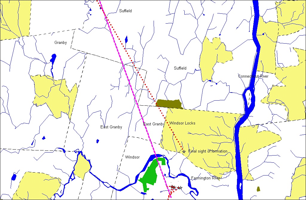 Map 2 - Complete Estimated Track From Initial View To Loss of Sight